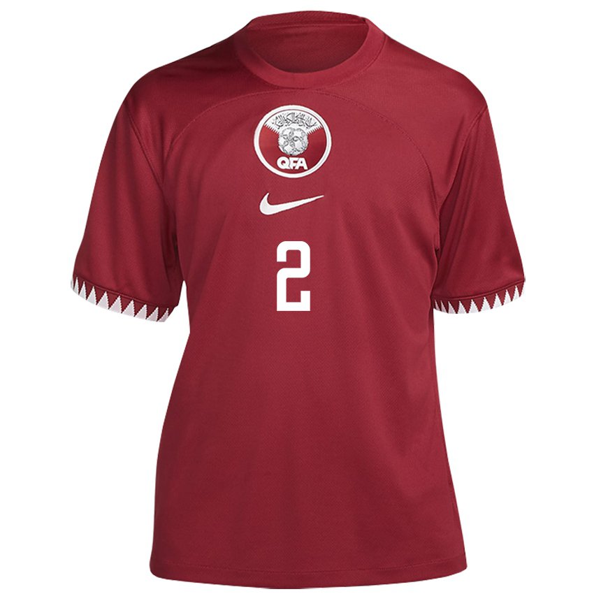 Hombre Camiseta Catar Ro Ro #2 Granate 1ª Equipación 22-24 La Camisa Perú