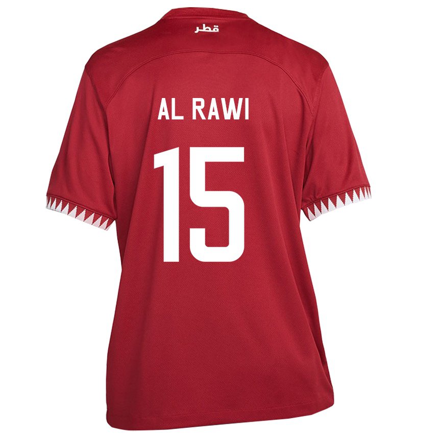 Hombre Camiseta Catar Bassam Al Rawi #15 Granate 1ª Equipación 22-24 La Camisa Perú