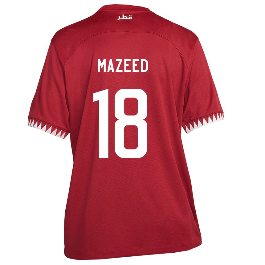 Hombre Camiseta Catar Khalid Muneer Ali #18 Granate 1ª Equipación 22-24 La Camisa Perú