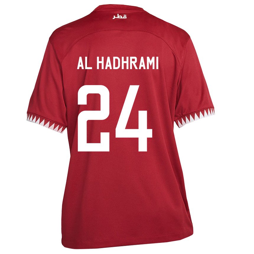 Hombre Camiseta Catar Naif Abdulraheem Al Hadhrami #24 Granate 1ª Equipación 22-24 La Camisa Perú