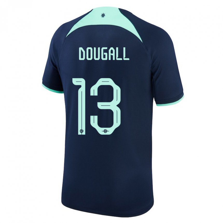 Hombre Camiseta Australia Kenny Dougall #13 Azul Oscuro 2ª Equipación 22-24 La Camisa Perú