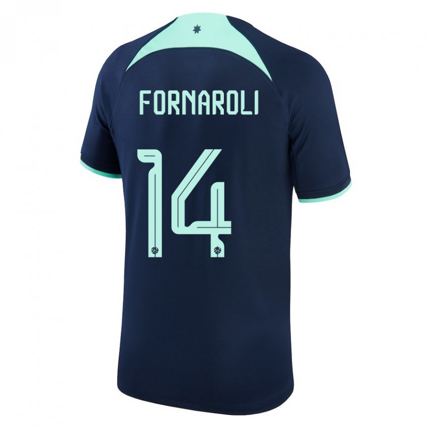 Hombre Camiseta Australia Bruno Fornaroli #14 Azul Oscuro 2ª Equipación 22-24 La Camisa Perú