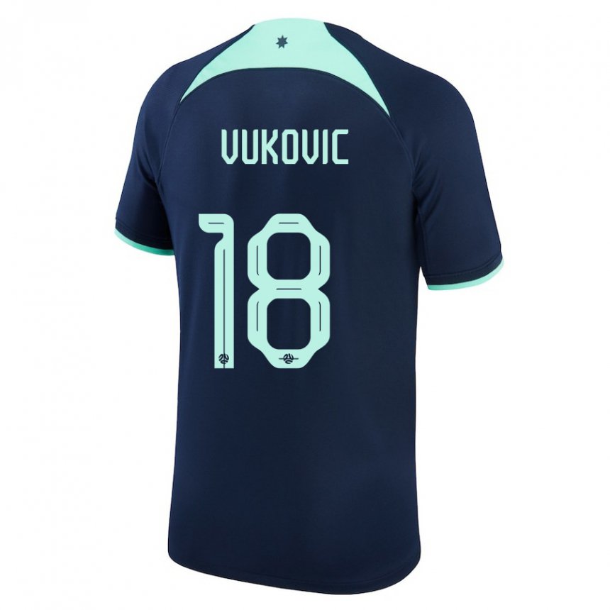 Hombre Camiseta Australia Danny Vukovic #18 Azul Oscuro 2ª Equipación 22-24 La Camisa Perú