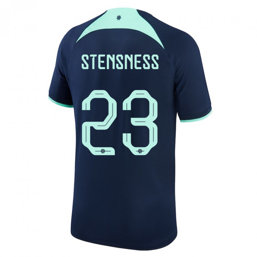 Hombre Camiseta Australia Gianni Stensness #23 Azul Oscuro 2ª Equipación 22-24 La Camisa Perú