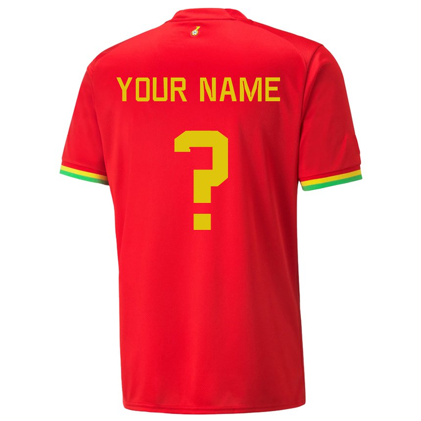 Hombre Camiseta Ghana Su Nombre #0 Rojo 2ª Equipación 22-24 La Camisa Perú