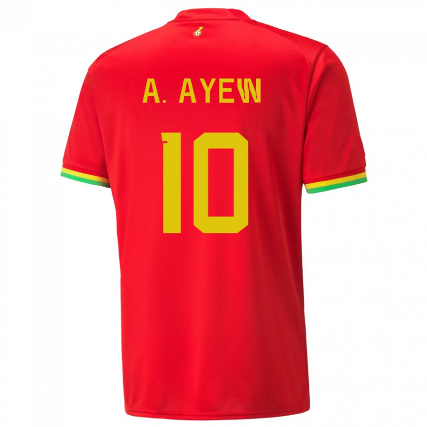 Hombre Camiseta Ghana Andre Ayew #10 Rojo 2ª Equipación 22-24 La Camisa Perú