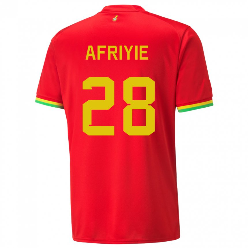 Hombre Camiseta Ghana Daniel Afriyie #28 Rojo 2ª Equipación 22-24 La Camisa Perú