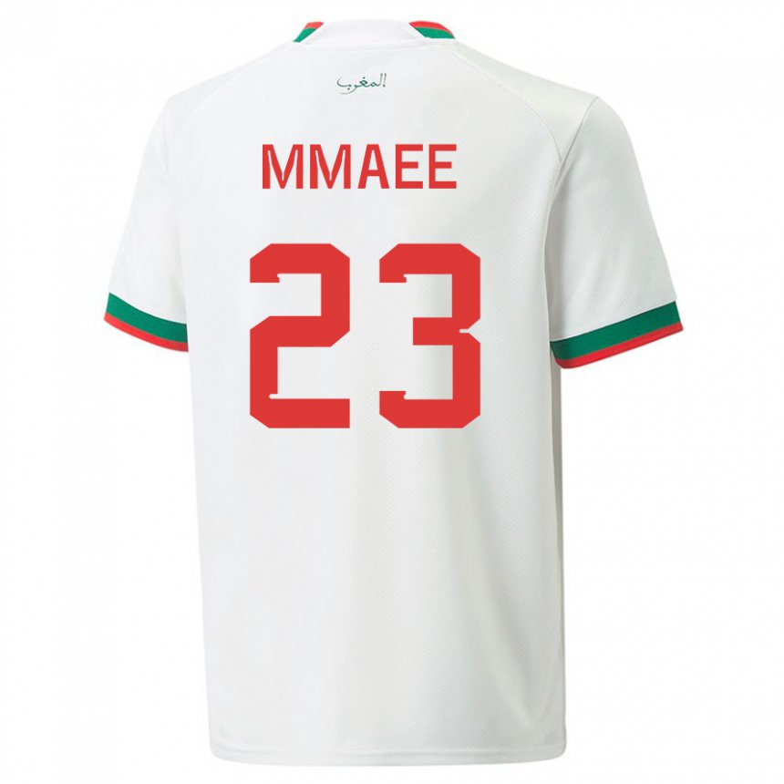 Hombre Camiseta Marruecos Ryan Mmaee #23 Blanco 2ª Equipación 22-24 La Camisa Perú