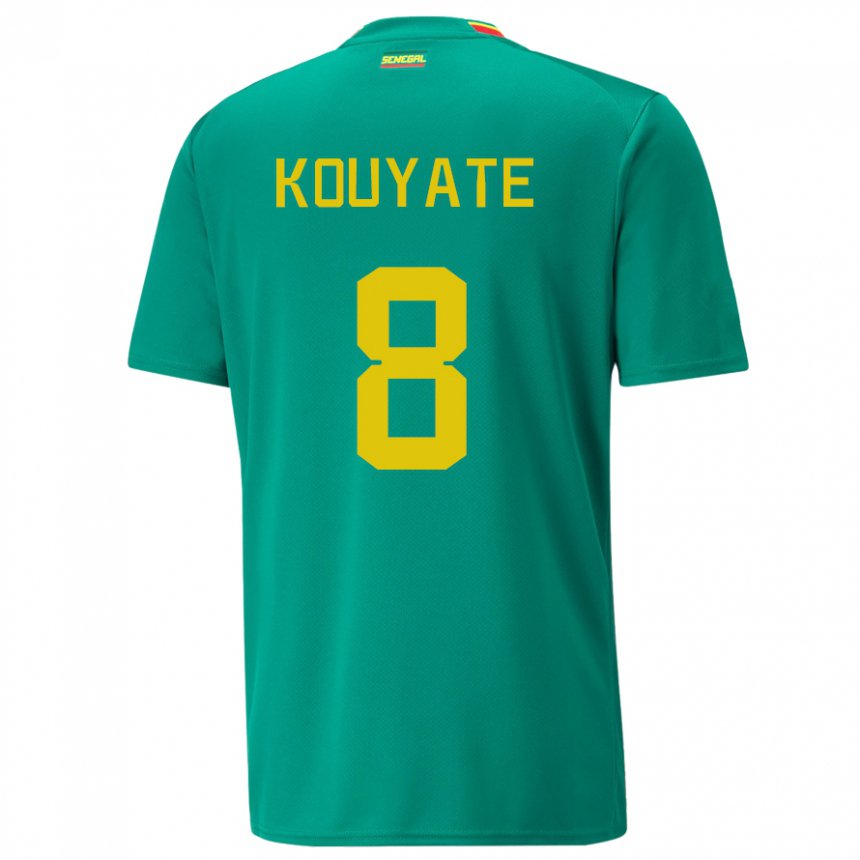 Hombre Camiseta Senegal Cheikhou Kouyate #8 Verde 2ª Equipación 22-24 La Camisa Perú