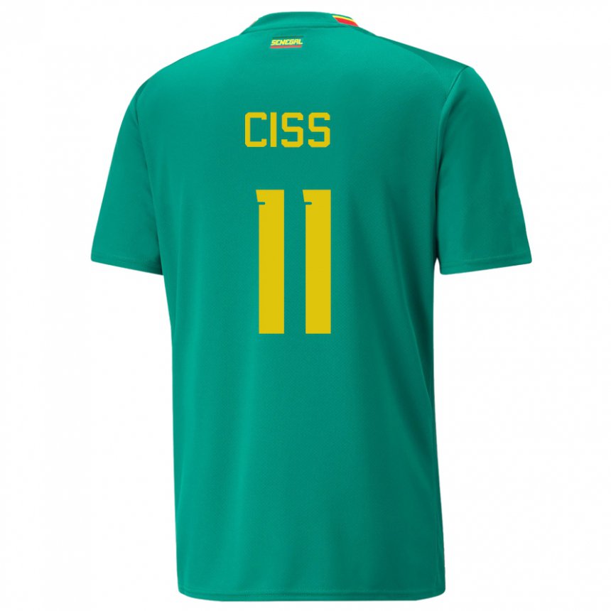 Hombre Camiseta Senegal Pathe Ciss #11 Verde 2ª Equipación 22-24 La Camisa Perú