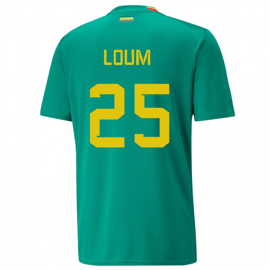 Hombre Camiseta Senegal Mamadou Loum #25 Verde 2ª Equipación 22-24 La Camisa Perú