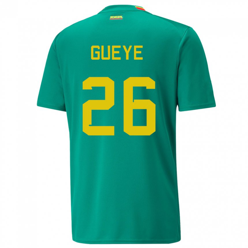Hombre Camiseta Senegal Pape Gueye #26 Verde 2ª Equipación 22-24 La Camisa Perú