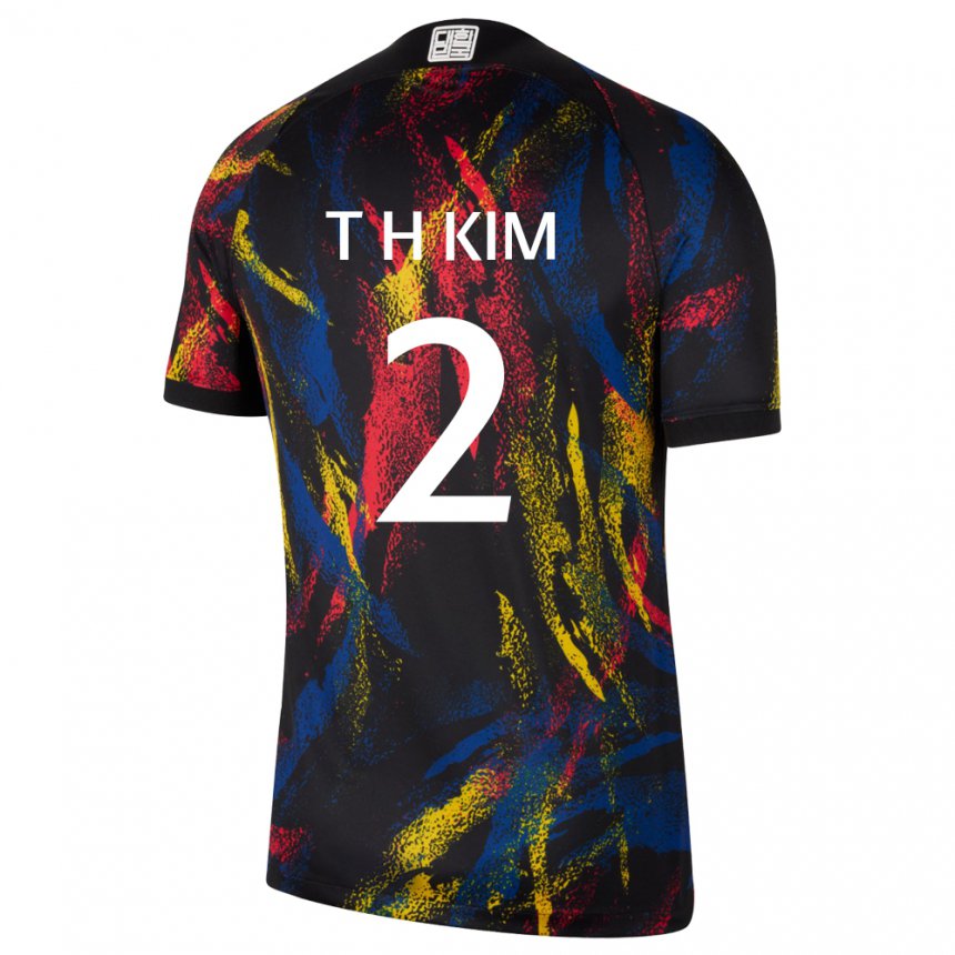 Hombre Camiseta Corea Del Sur Tae-hwan Kim #2 Multicolores 2ª Equipación 22-24 La Camisa Perú