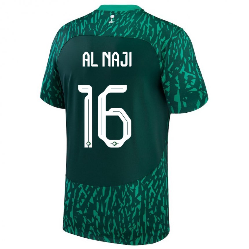 Hombre Camiseta Arabia Saudita Sami Al Naji #16 Verde Oscuro 2ª Equipación 22-24 La Camisa Perú