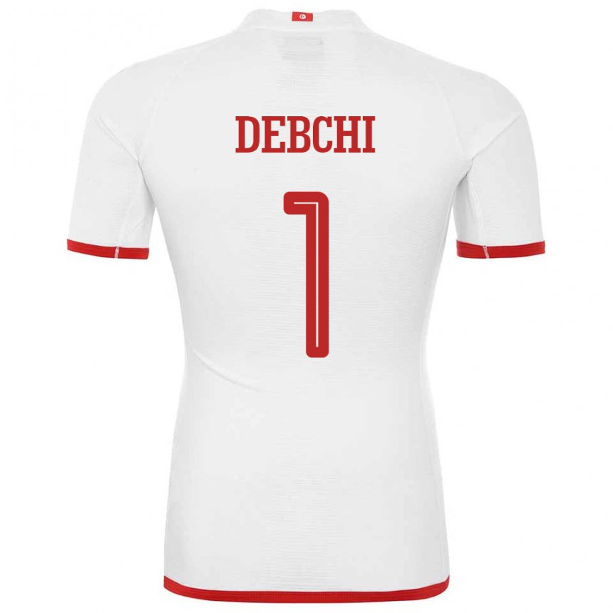 Hombre Camiseta Túnez Mohamed Sedki Debchi #1 Blanco 2ª Equipación 22-24 La Camisa Perú