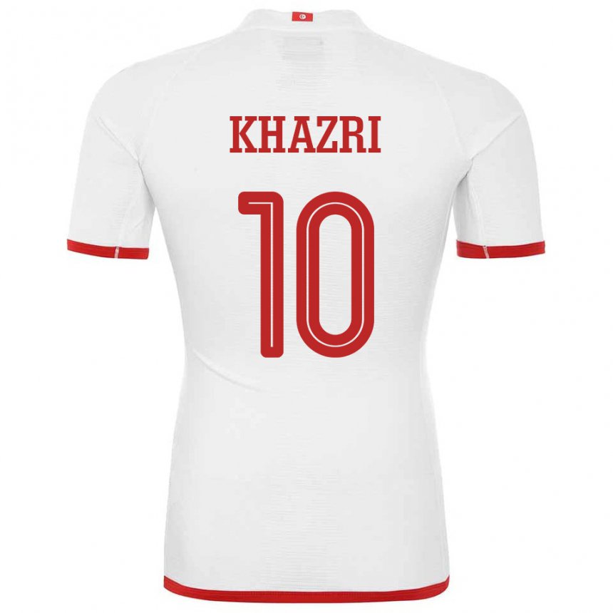 Hombre Camiseta Túnez Wahbi Khazri #10 Blanco 2ª Equipación 22-24 La Camisa Perú