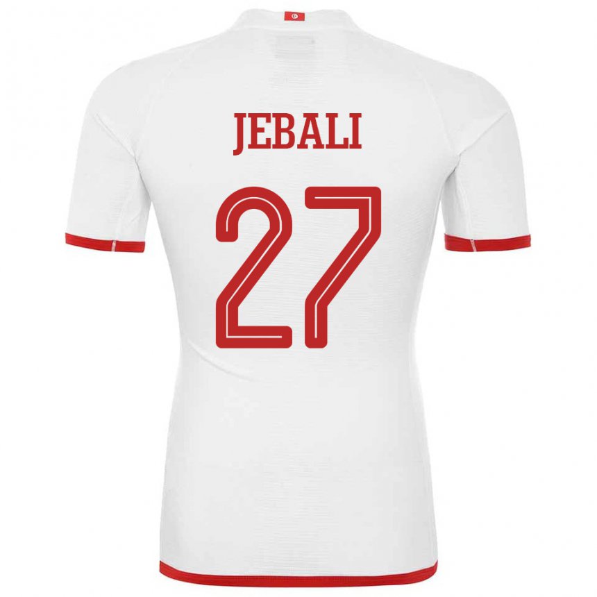 Hombre Camiseta Túnez Issam Jebali #27 Blanco 2ª Equipación 22-24 La Camisa Perú