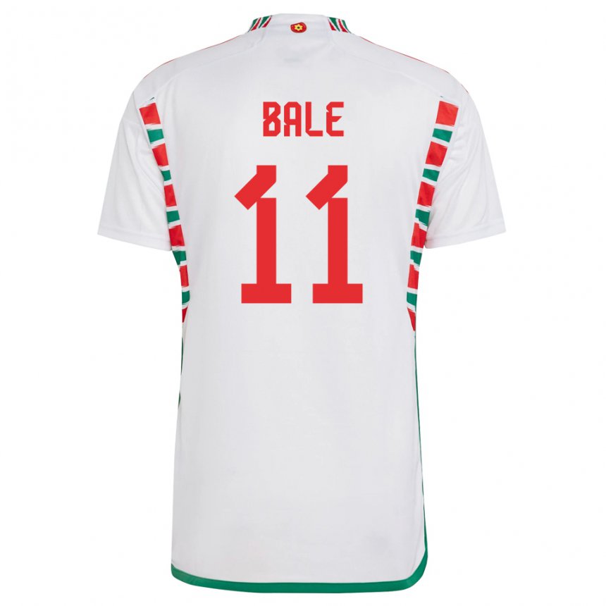 Hombre Camiseta Gales Gareth Bale #11 Blanco 2ª Equipación 22-24 La Camisa Perú