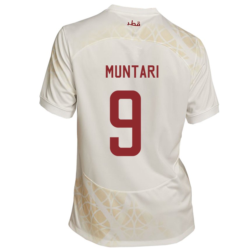 Hombre Camiseta Catar Mohammed Muntari #9 Beis Dorado 2ª Equipación 22-24 La Camisa Perú