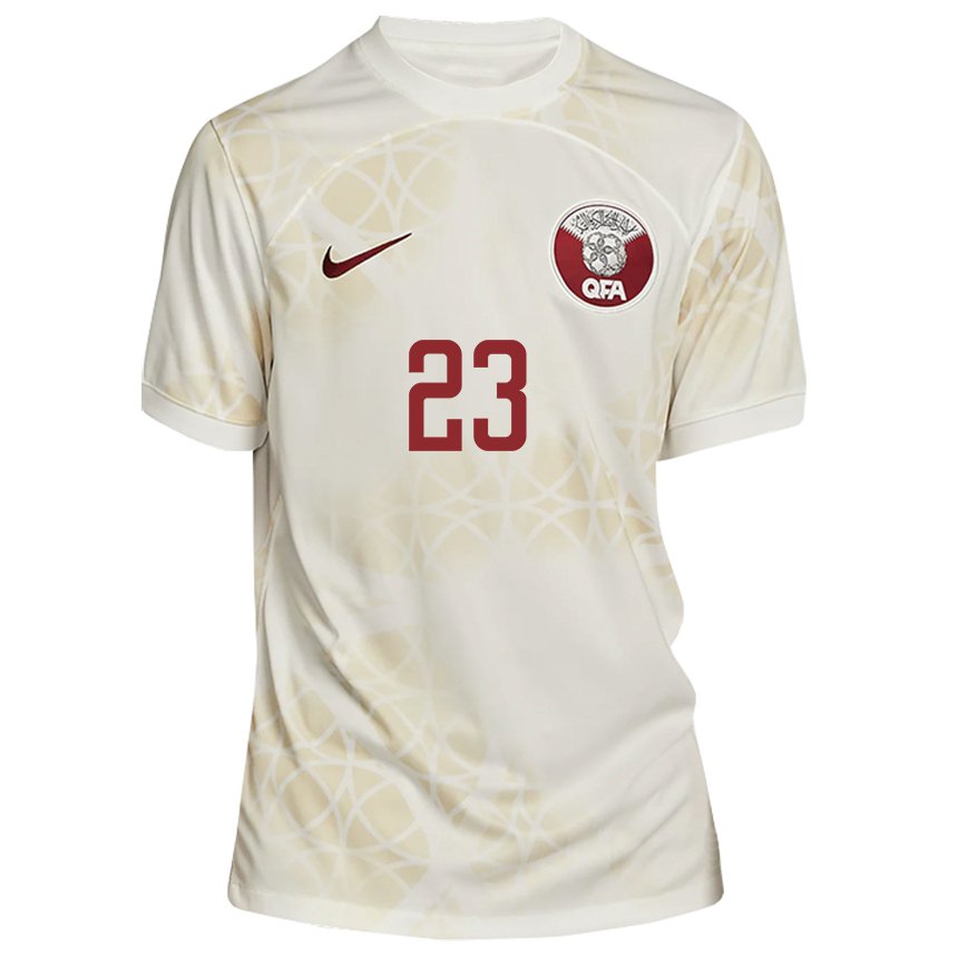 Hombre Camiseta Catar Assim Madibo #23 Beis Dorado 2ª Equipación 22-24 La Camisa Perú