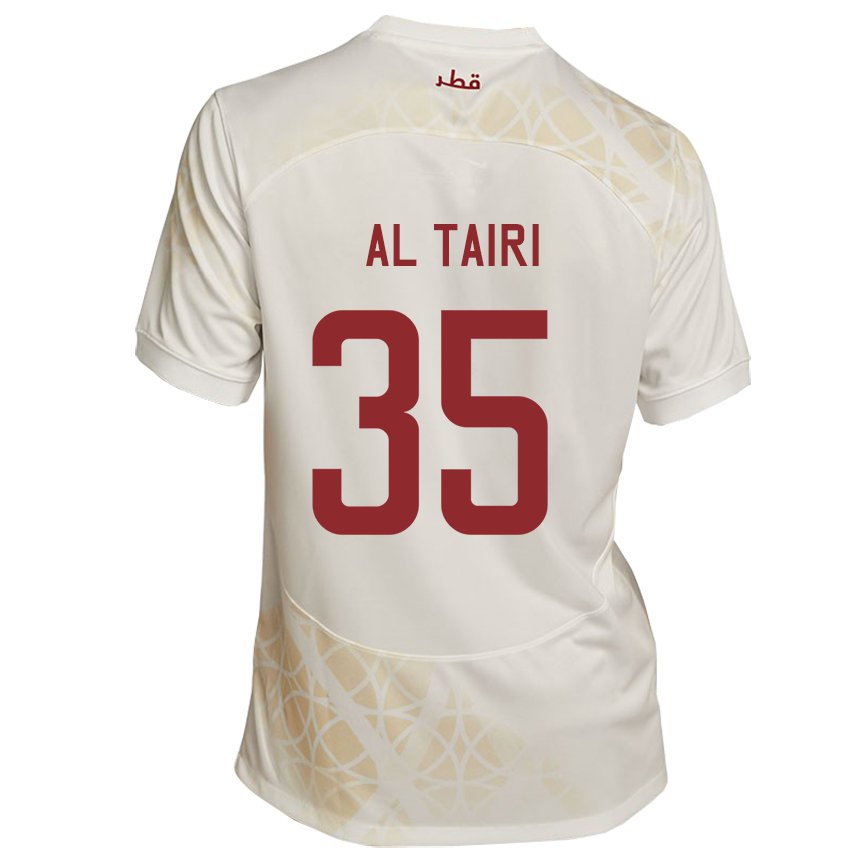 Hombre Camiseta Catar Osamah Al Tairi #35 Beis Dorado 2ª Equipación 22-24 La Camisa Perú