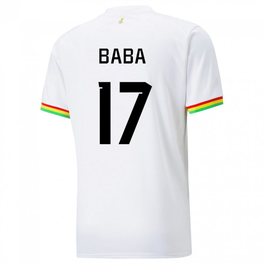 Mujer Camiseta Ghana Abdul-rahman Baba #17 Blanco 1ª Equipación 22-24 La Camisa Perú