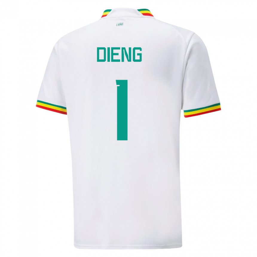 Mujer Camiseta Senegal Timothy Dieng #1 Blanco 1ª Equipación 22-24 La Camisa Perú