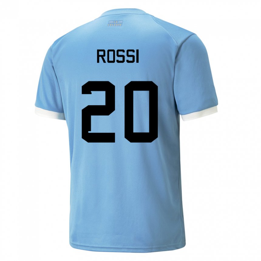 Mujer Camiseta Uruguay Diego Rossi #20 Azul 1ª Equipación 22-24 La Camisa Perú