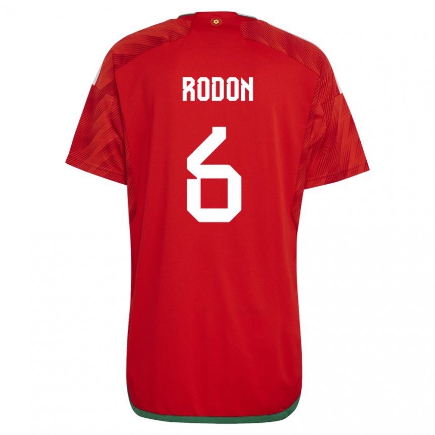 Mujer Camiseta Gales Joe Rodon #6 Rojo 1ª Equipación 22-24 La Camisa Perú