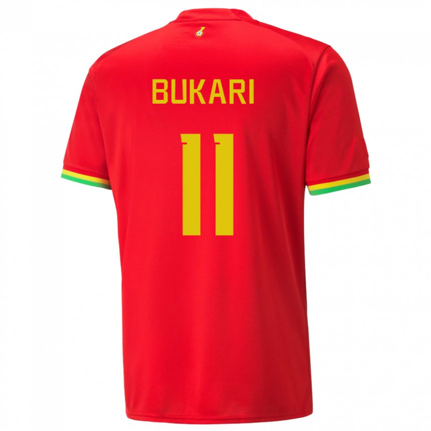 Mujer Camiseta Ghana Osman Bukari #11 Rojo 2ª Equipación 22-24 La Camisa Perú