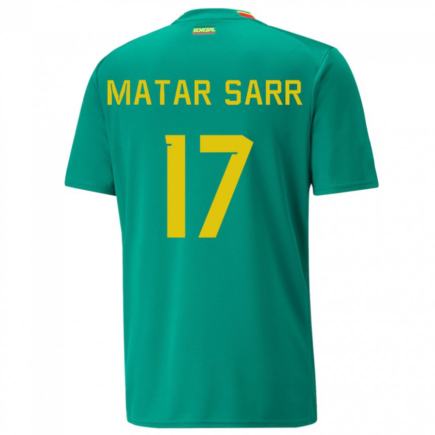 Mujer Camiseta Senegal Pape Matar Sarr #17 Verde 2ª Equipación 22-24 La Camisa Perú