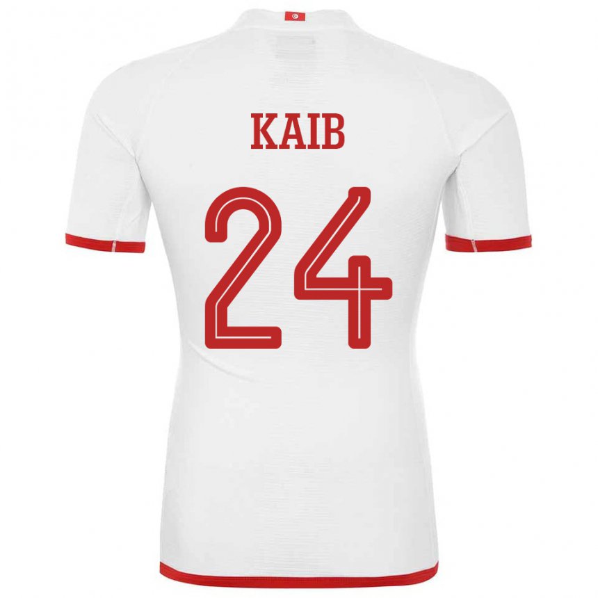 Mujer Camiseta Túnez Rami Kaib #24 Blanco 2ª Equipación 22-24 La Camisa Perú