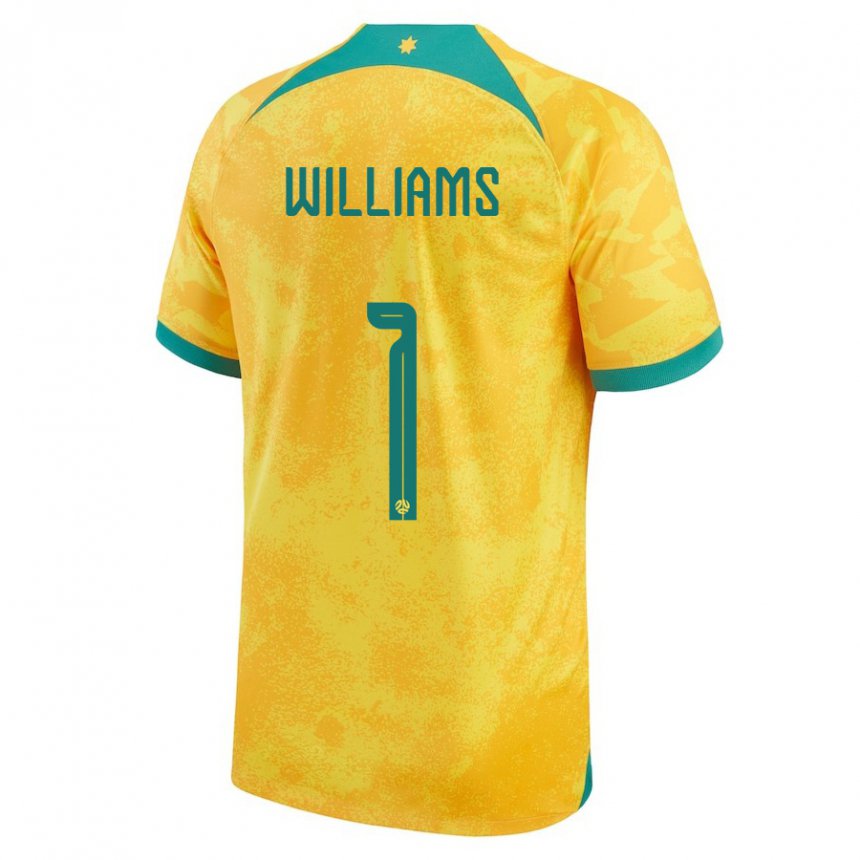 Niño Camiseta Australia Lydia Williams #1 Dorado 1ª Equipación 22-24 La Camisa Perú