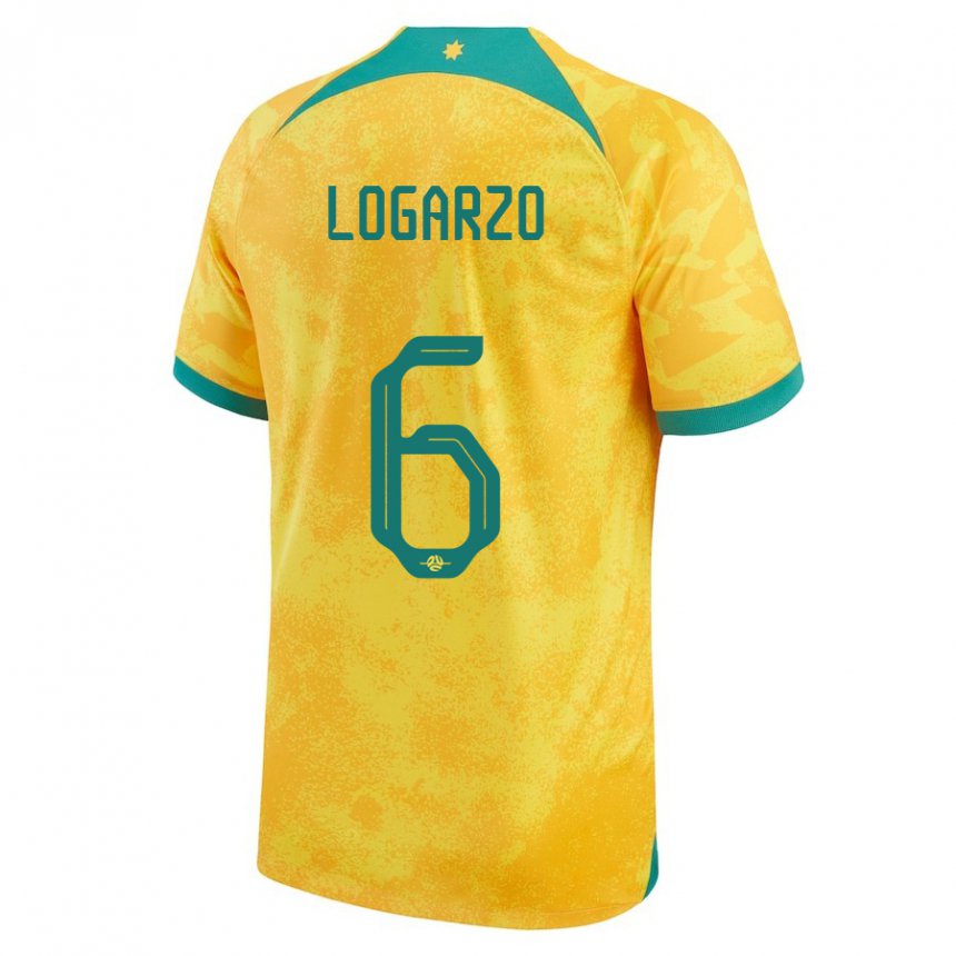 Niño Camiseta Australia Chloe Logarzo #6 Dorado 1ª Equipación 22-24 La Camisa Perú