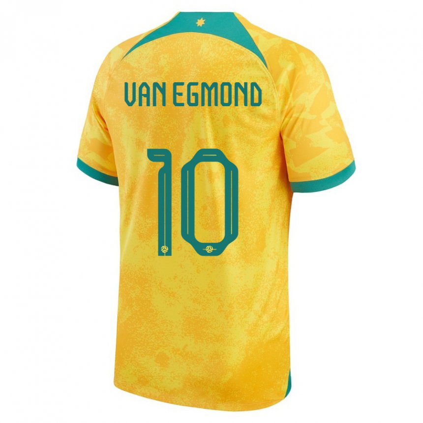 Niño Camiseta Australia Emily Van Egmond #10 Dorado 1ª Equipación 22-24 La Camisa Perú