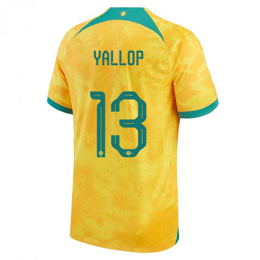 Niño Camiseta Australia Tameka Yallop #13 Dorado 1ª Equipación 22-24 La Camisa Perú