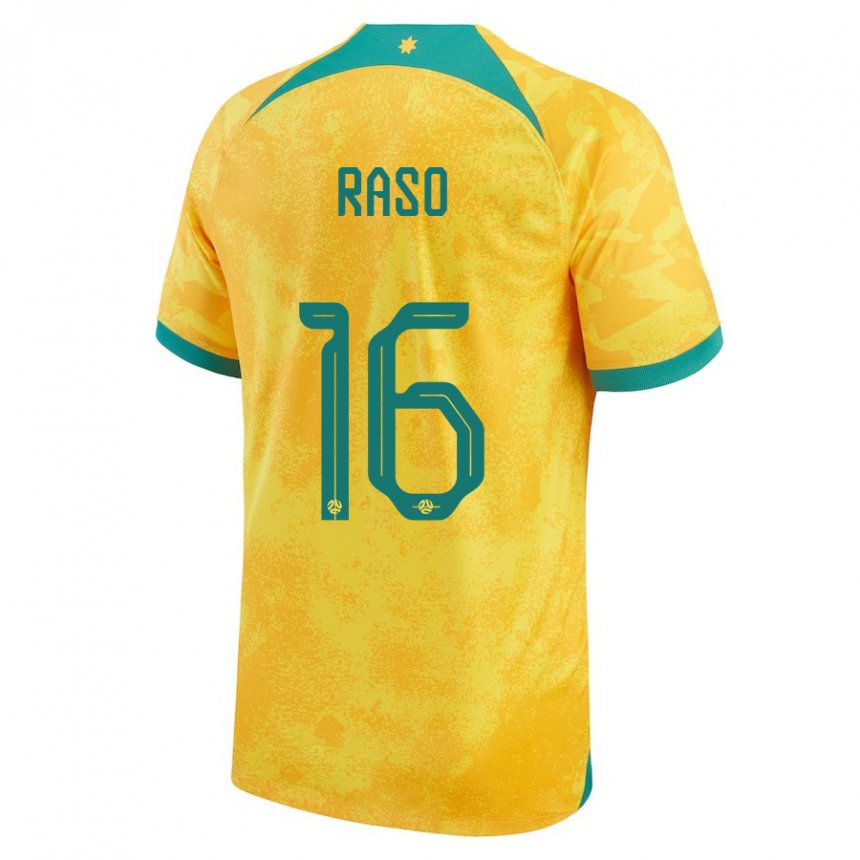 Niño Camiseta Australia Hayley Raso #16 Dorado 1ª Equipación 22-24 La Camisa Perú