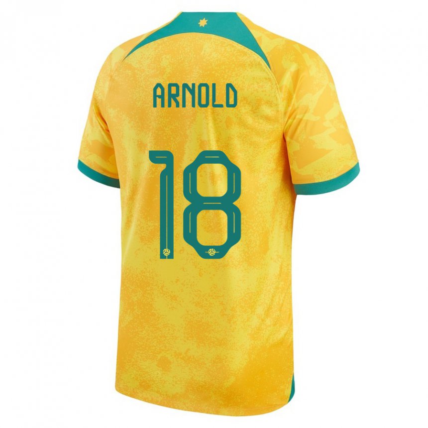 Niño Camiseta Australia Mackenzie Arnold #18 Dorado 1ª Equipación 22-24 La Camisa Perú