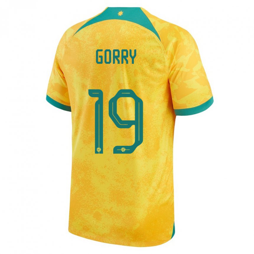 Niño Camiseta Australia Katrina Gorry #19 Dorado 1ª Equipación 22-24 La Camisa Perú