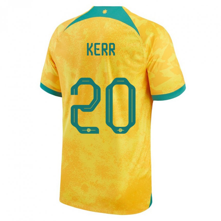 Niño Camiseta Australia Sam Kerr #20 Dorado 1ª Equipación 22-24 La Camisa Perú