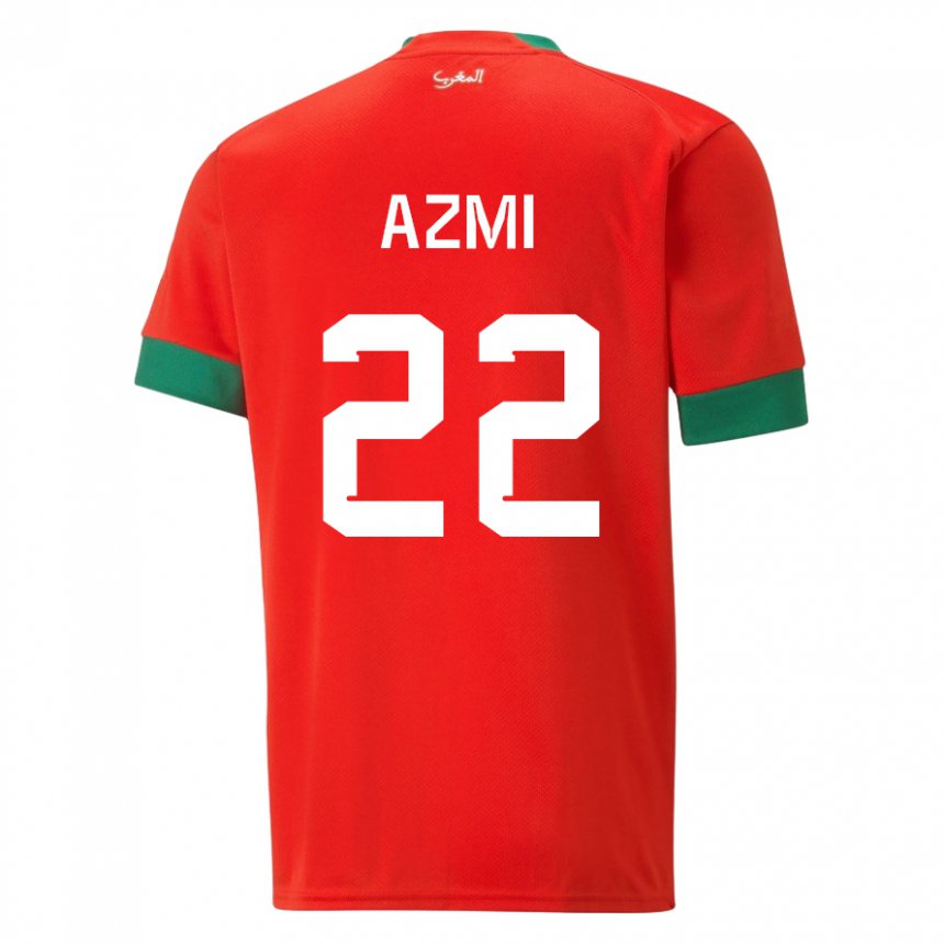 Niño Camiseta Marruecos Ahmed Azmi #22 Rojo 1ª Equipación 22-24 La Camisa Perú