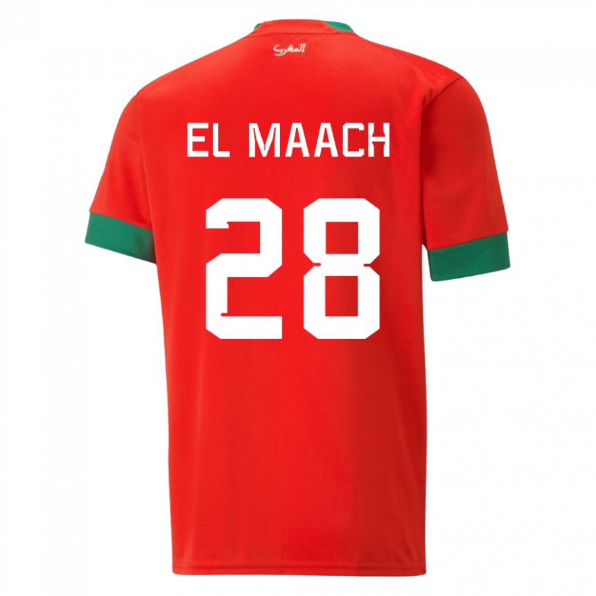 Niño Camiseta Marruecos Fouad El Maach #28 Rojo 1ª Equipación 22-24 La Camisa Perú