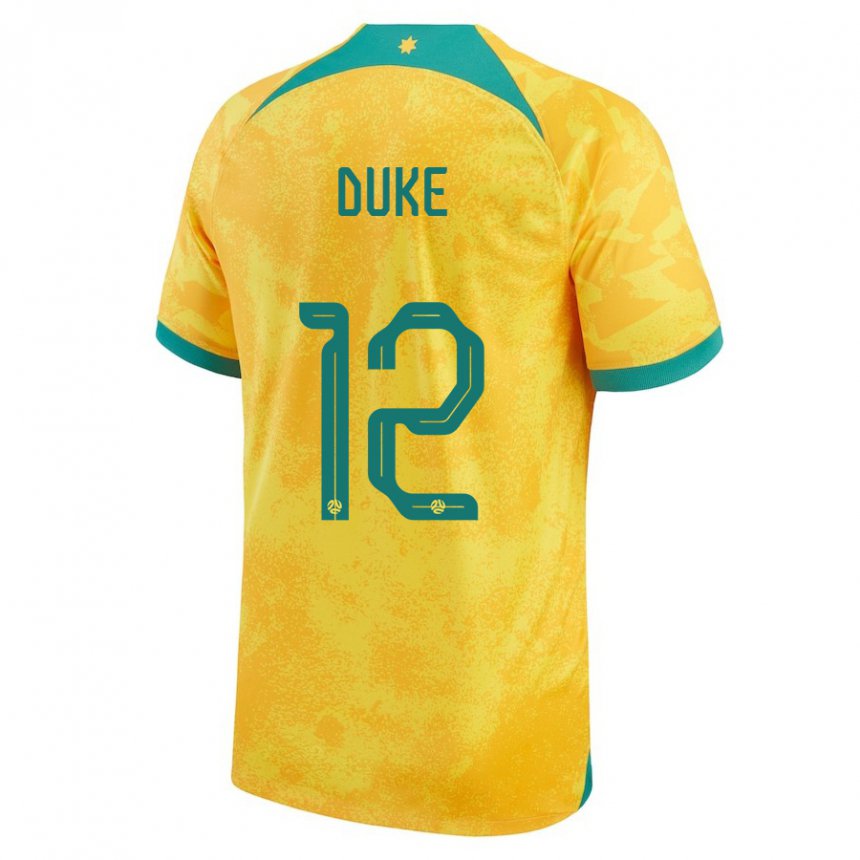 Niño Camiseta Australia Mitch Duke #12 Dorado 1ª Equipación 22-24 La Camisa Perú