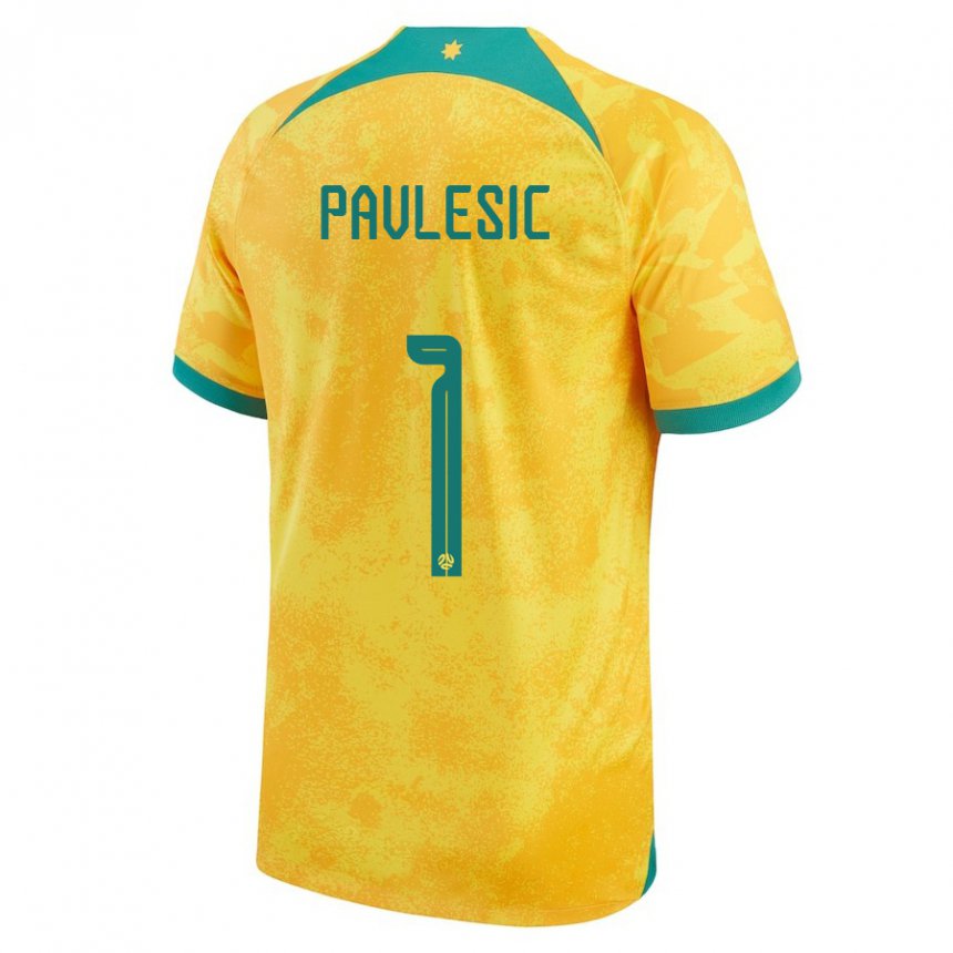 Niño Camiseta Australia Adam Pavlesic #1 Dorado 1ª Equipación 22-24 La Camisa Perú