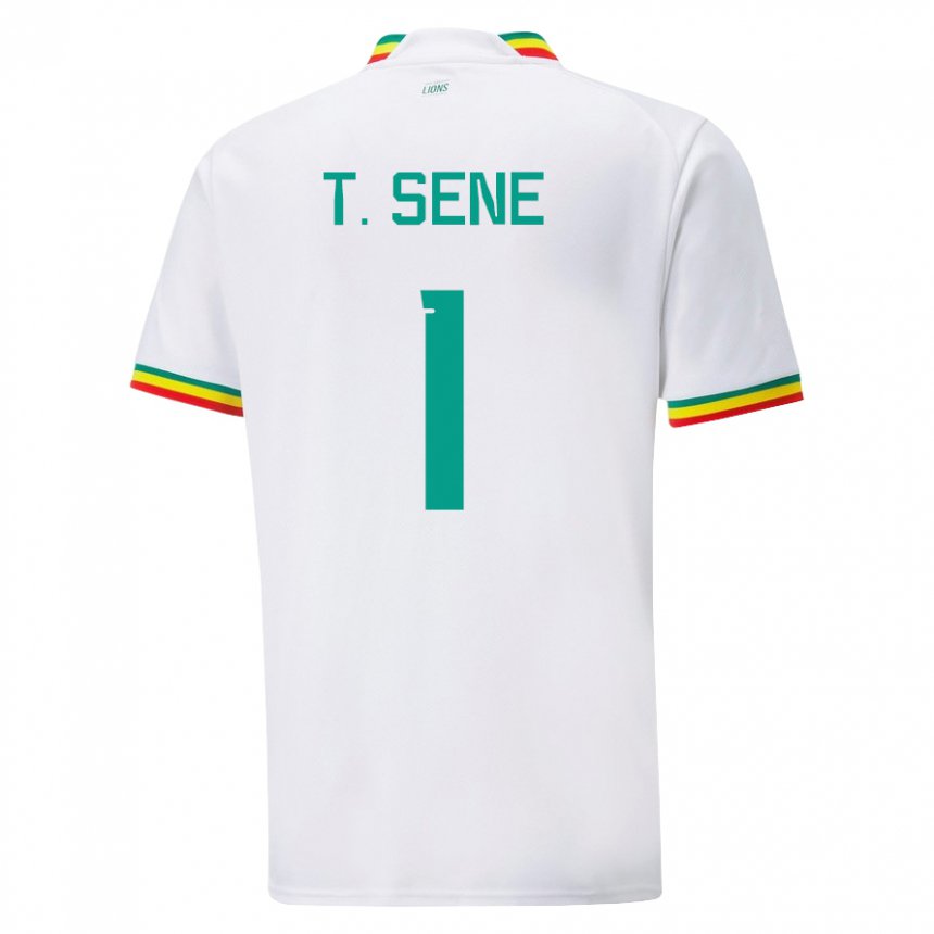 Niño Camiseta Senegal Thiaba Gueye Sene #1 Blanco 1ª Equipación 22-24 La Camisa Perú