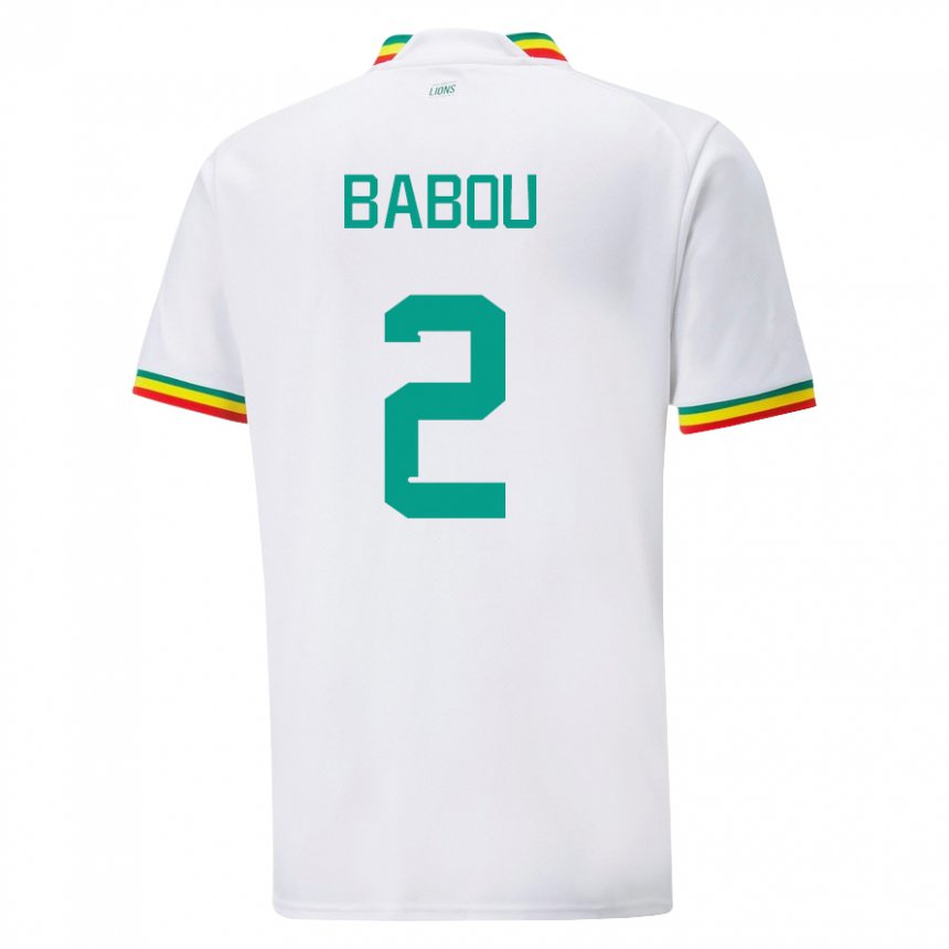 Niño Camiseta Senegal Marieme Babou #2 Blanco 1ª Equipación 22-24 La Camisa Perú