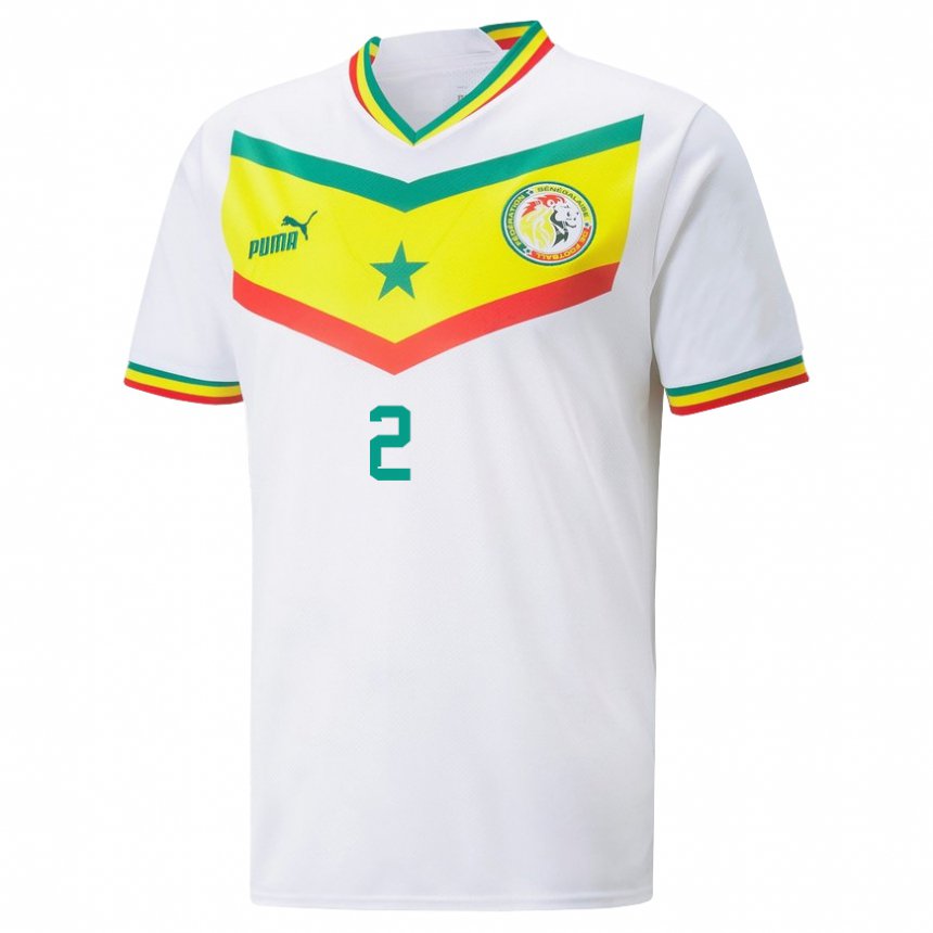 Niño Camiseta Senegal Marieme Babou #2 Blanco 1ª Equipación 22-24 La Camisa Perú