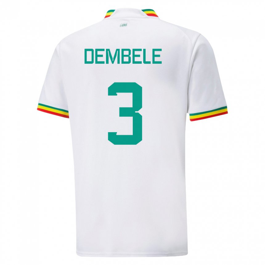 Niño Camiseta Senegal Anta Dembele #3 Blanco 1ª Equipación 22-24 La Camisa Perú