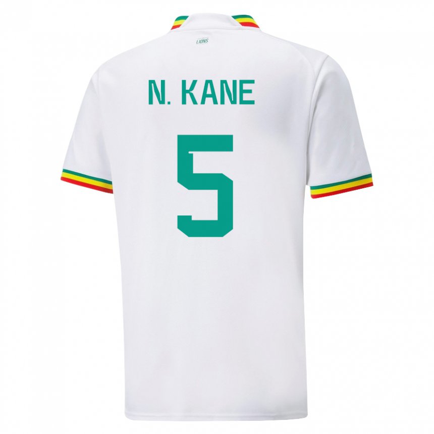 Niño Camiseta Senegal Ndeye Ndiaye Kane #5 Blanco 1ª Equipación 22-24 La Camisa Perú