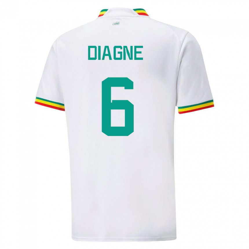 Niño Camiseta Senegal Edmee Diagne #6 Blanco 1ª Equipación 22-24 La Camisa Perú